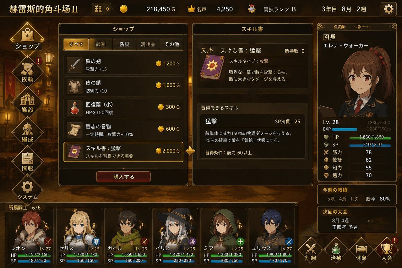 赫雷斯的角斗场Ⅱ 角色养成 资料图 1